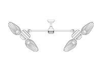 Small angled double ceiling fan