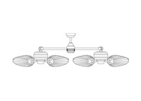 Small Horizontal Configuration Dual Motor Ceiling Fan