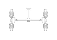 Vertical Small Double Motor Ceiling Fan