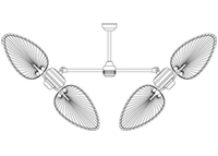Large Angled Double Ceiling Fan