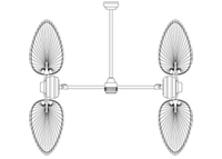 Large vertical double ceiling fan