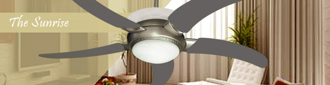 Sunrise Modern Ceiling Fan with Integrated Light