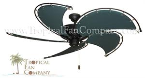Black Nautical Ceiling Fan with Green Blades