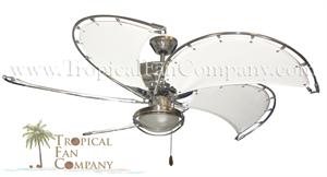 Nautical Ceiling Fan Brush Silver, Light, & Blue Blades