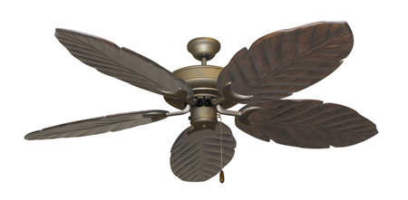 Raindance Antique Bronze Tropical Ceiling Fan with Arbor 100 Dark Walnut Blades