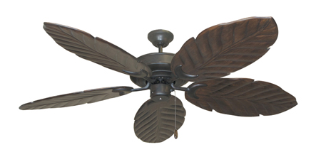 Raindance Weathered Brick Tropical Ceiling Fan with Arbor 100 Dark Walnut Blades