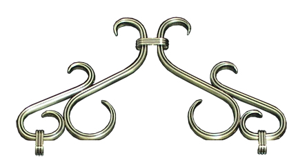 Twin Star Double Fan Decorative Scroll
